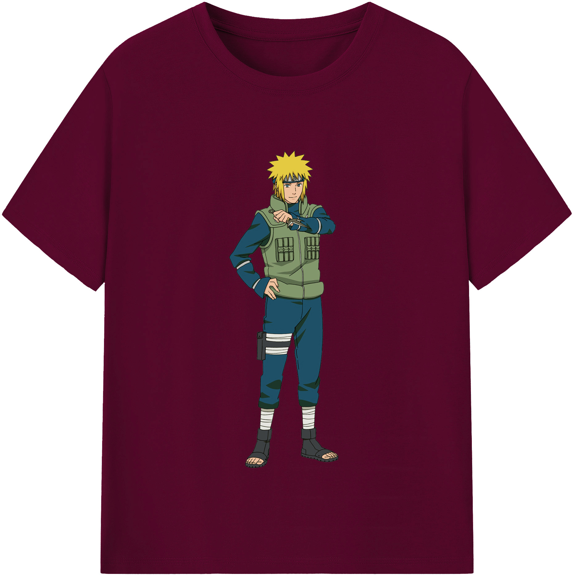 （画像用） NARUTO -ナルト- 波風 ミナト Namikaze Minato レディースカジュアルプリントTシャツ（綿100％）